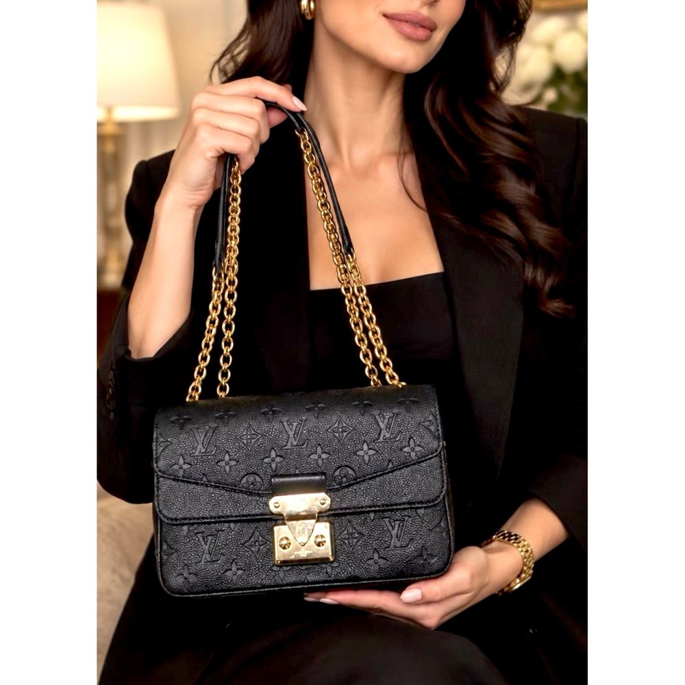 Louis Vuitton Marceau Monogram Empreinte Black Leather Shoulder Bag M46126